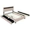 Okak Platform Bed Frame with Upholstered Storage Headboard  Bed with 2 drawers Sockets USB Ports Easy Assembly - 3 of 4