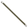 Chisel Stainless Steel Polished Braided Green Silicone 8" Bracelet - 2 of 4