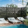 MAYEERTY Davy Branches and Leaves Black Galvanized Steel Screen Freestanding Decorative Screen for Balcony Patio Garden Room Divider - 2 of 4
