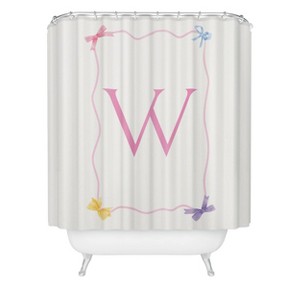 Deny Designs April Lane Art Simple Bow Monogram Shower Curtain - 1 of 3
