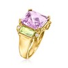 Ross-Simons 6.50 Carat Amethyst and 1.40 ct. t.w. Peridot Ring With White Topaz Accents in 18kt Gold Over Sterling - 3 of 4