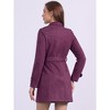 Allegra K Women's Notched Lapel Double Breasted Faux Suede Trench Coat with Belt - 4 of 4