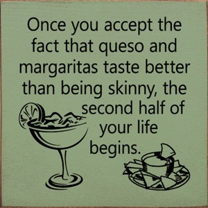 Slickblue Funny Queso & Margarita Wood Sign – Rustic Wall Decor for Kitchen or Bar – 7x7 Inches, Color Options - 1 of 3
