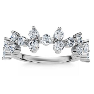 Pompeii3 1/2Ct Round Diamond Wedding Ring Stackable Wedding Band 14k Gold Lab Created - 1 of 4