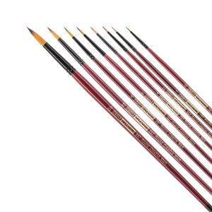 Creative Mark Ebony Splendor Long Handle Synthetic Sable Paint Brush, Round Set of 7, Teijin Multi-Filament Hair, Handcrafted Synthetic Paint Brushes - 1 of 4