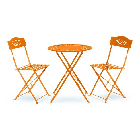 Orange outdoor bistro set hot sale