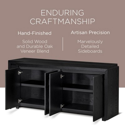 Iris Refined Black Solid Wood Sideboard with Double Doors