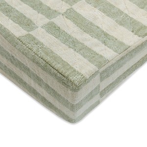 Babyletto Quilted Muslin Changing Pad Cover, GOTS Certified Organic Cotton - Moss Stripe - 1 of 4