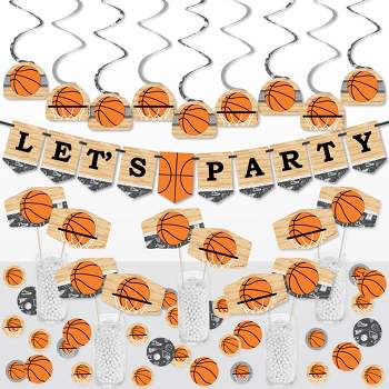 Big Dot of Happiness Nothin’ But Net - Basketball - Baby Shower or Birthday Party Supplies Decoration Kit - Decor Galore Party Pack - 51 Pieces