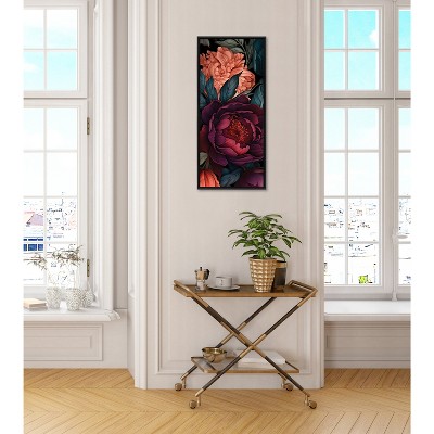 Sylvie Dark Academia Floral Jewel Tones Framed Canvas Art