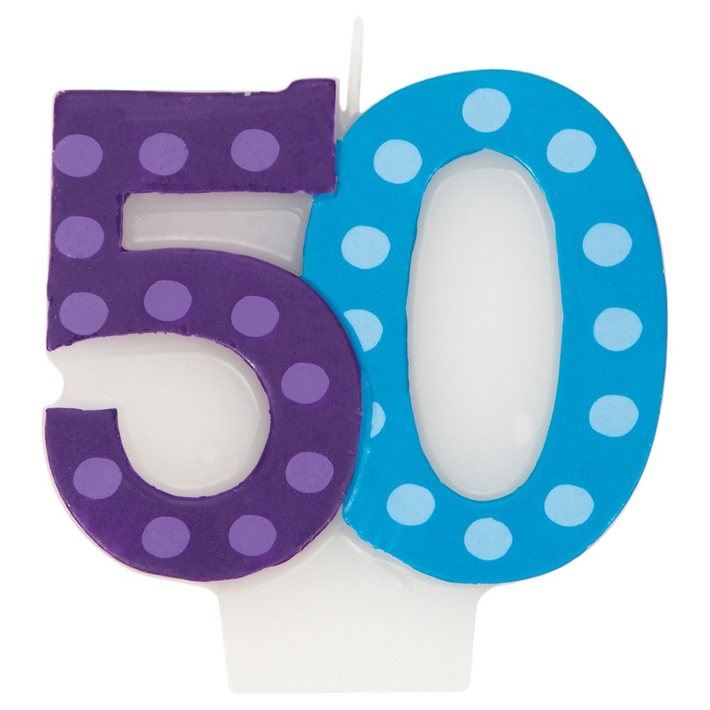 Bright And Bold 50th Birthday Candle
