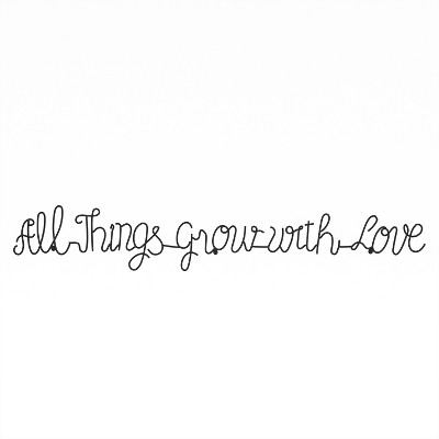 Metal Cutout-All Things Grow with Love Cursive Sign-3D Word Art Home Accent Decor-Perfect for Modern Rustic or Vintage Style by Hastings Home