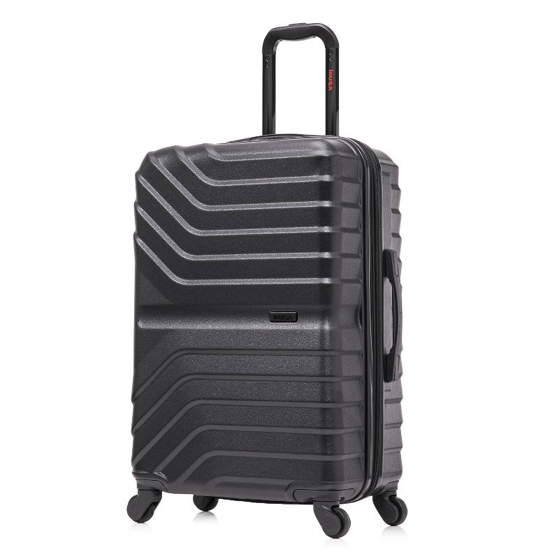 InUSA Aurum Lightweight Hardside Medium Checked Spinner Suitcase - Black, 3 of 19