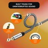 SatelliteSale Auxiliary 3.5mm Audio Jack Male to Male Digital Stereo Aux Cable Universal Wire Black/White Nylon Cord - image 4 of 4