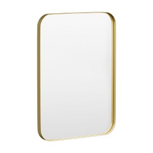 Tempered Glass Rounded Rectangle Framed Wall-Mounted Bathroom Vanity Mirror - 1 of 1