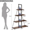 56''Narrow A-Shaped Ladder Bookcase - 4-Tier Space-Saving Shelf with PB Board & Metal Frame for Bedroom, Office, Living Room - 2 of 4