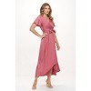 WEST K Women's Woven Georgia Faux-Wrap Dress with High-Low Hem and Tie Waist - 2 of 4