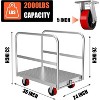 2-in-1 All Steel Heavy Duty Sheet Metal Trolley with 1 Front Handrail and 2 Side Handrails, 2000 lb Drywall Cart with Rubber Swivel Casters - 2 of 4