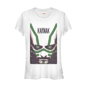Juniors Womens Marvel Inhumans Karnak Stripes T-Shirt