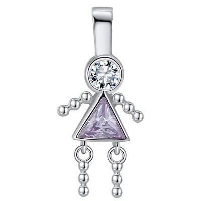 Baby Boy or Girl Birthstone Charm for Mom  Family Tree Grandma Necklace by Ginger Lyne CZ Sterling Silver