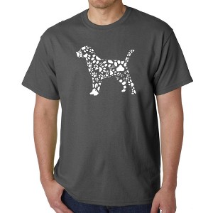 LA Pop Art Men's Word Art T-shirt - Dog Paw Prints - 1 of 4