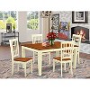 HomeStock 5-Piece Buttermilk and Cherry Finish Solid Wood Top Dining table with 4 Chairs - 2 of 4