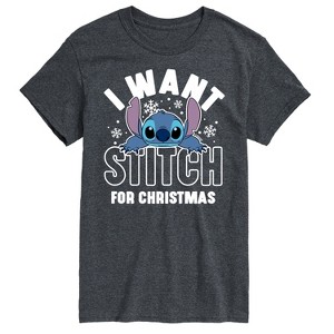 Men's - Lilo and Stitch - I Want A Stitch For Christmas Short Sleeve Graphic T-Shirt - 1 of 4