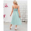Clearlove Women's Casual Summer Midi Dress Spaghetti Strap Button Down Sleeveless A-Line Beach Swing Sundress - 4 of 4