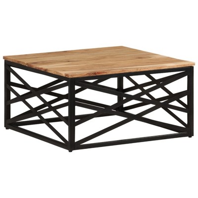 vidaXL Coffee Table 26.8 in.x26.8 in.x13.8 in. Solid Acacia Wood