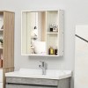 GlasFlength Decorative Wall Mirrors Vanity Mirrors Open Shelves Bathroom Decor Cabinet Accent Mirror for Bathroom Wall, White, 24.75"*6"*25.5" - 2 of 4