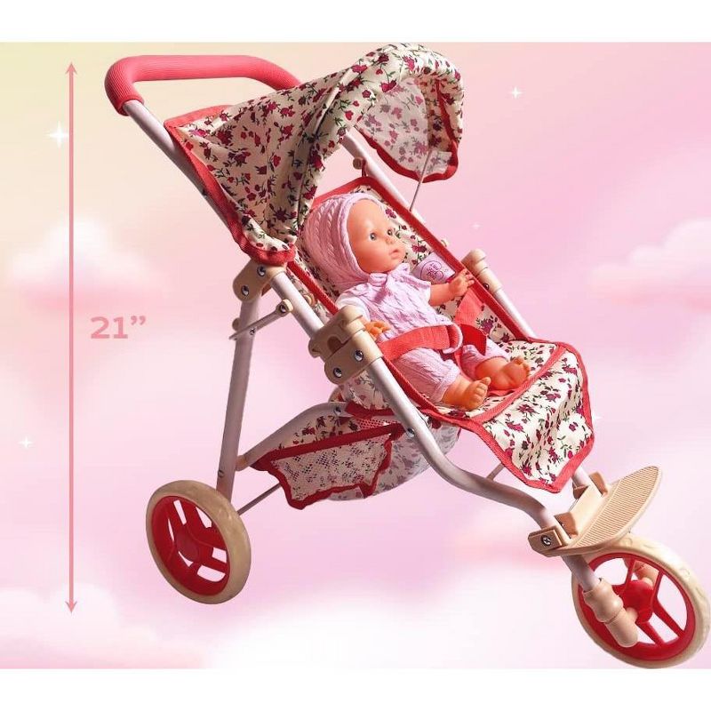 The New York Doll Collection Baby Doll Stroller - Jogging Toy Stroller, 5 of 8