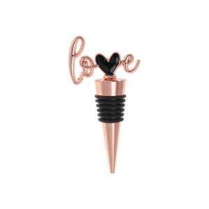 Unique Bargains Bottle Stoppers Heart with "Love" Zinc Alloy PTR Rose 3.54"x1.77"x0.79" 1 Pc - 1 of 3