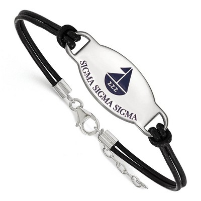Black Bow Jewelry Sterling Silver Sigma Sigma Sigma Greek Life Strand Bracelet 7 Inch