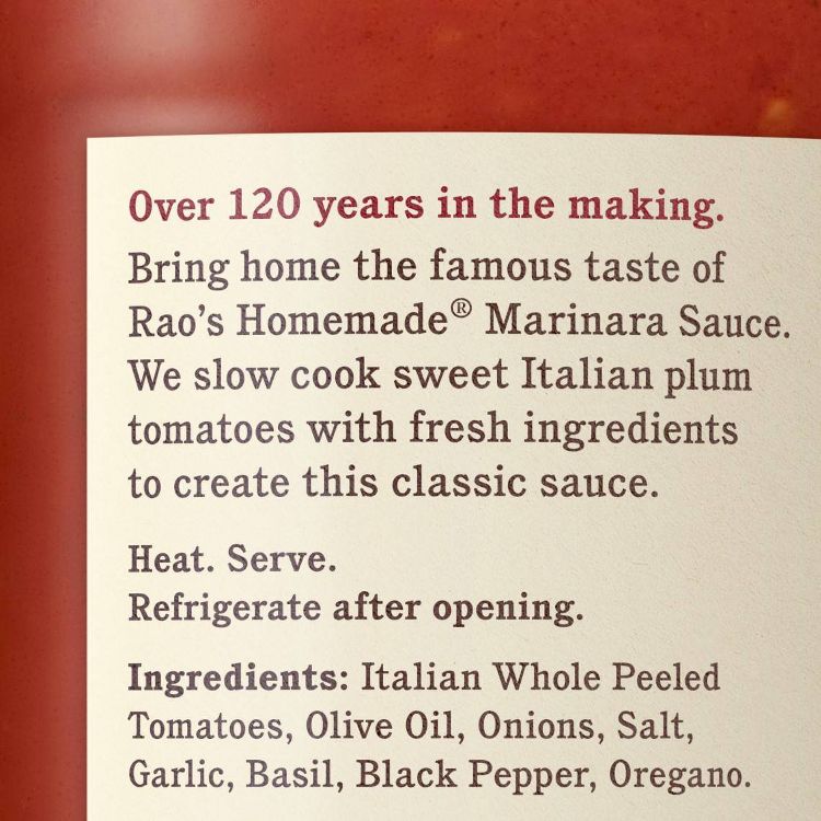 Rao's Homemade Marinara Sauce Premium Quality All Natural Tomato Sauce & Pasta Sauce Keto Friendly & Carb Conscious - 24oz, 6 of 7