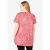 Woman Within Plus Size Perfect Short-Sleeve Scoop-Neck Henley Tunic - 3 of 4