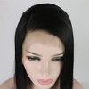 Unique Bargains Women's Halloween Medium Long Straight Hair Lace Front Wigs with Wig Cap 14" Black 1PC - image 4 of 4