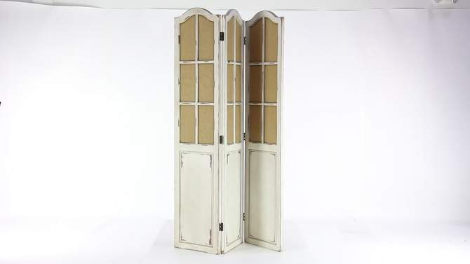 Farmhouse Wood Room Divider Screen Beige - Olivia &#38; May, 2 of 10, play video