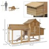 59" Small Wooden Chicken coop Hen House Poultry Cage for Outdoor Backyard with 2 Doors, Nesting Box and Removable Tray - 3 of 4