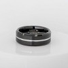 Jewelry Avalanche Black Brushed Sides Grooved Center Beveled Tungsten Carbide Wedding Band, Comfort-fit, 8mm - 3 of 4