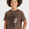 Boys' Short Sleeve Dinosaur Graphic T-Shirt - Cat & Jack™ Brown - 2 of 4