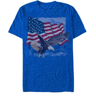 Men's Lost Gods Fourth of July  American Flag Eagle Soar T-Shirt
