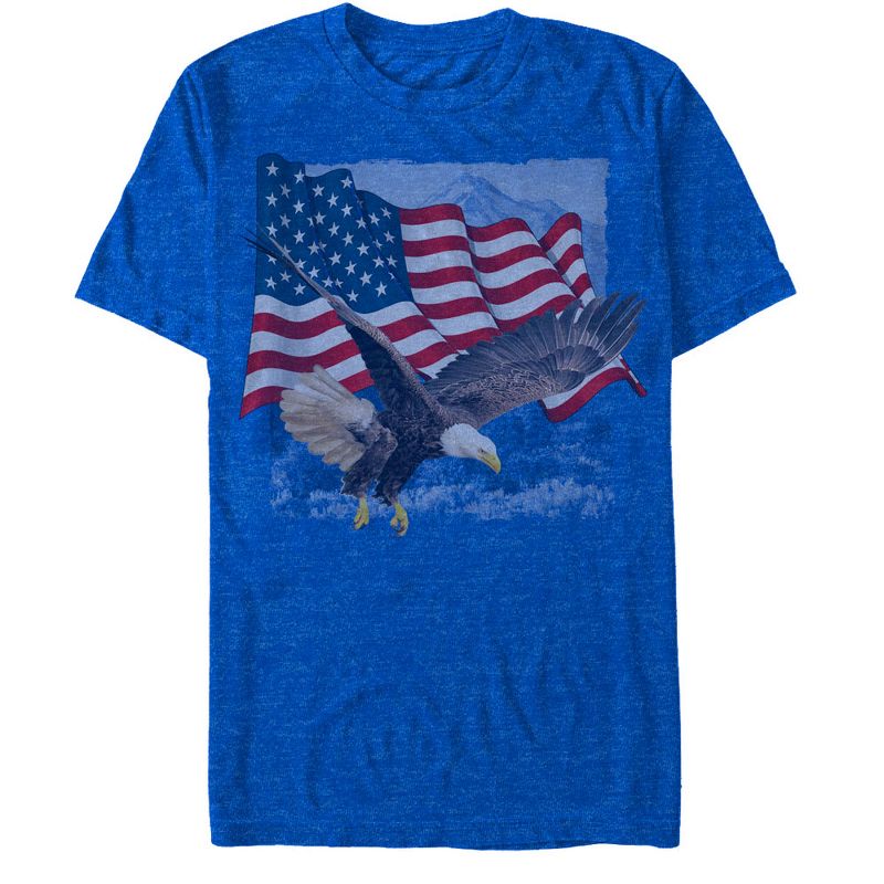 Men's Lost Gods Fourth of July  American Flag Eagle Soar T-Shirt, 1 of 5