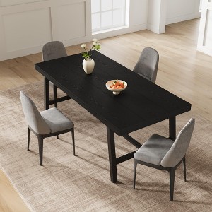 Industrial Dining Table for 6~8 People, 78.7" Long Rectangle Dining Tables, Wooden ,with Sturdy Metal Frame, for Kitchen, Dining Room - 1 of 4