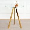 Sapphtopaz Round Dining Table Tempered Glass Kitchen Table Dining Room Table with Metal Base for Dining Room, Small Spaces - 4 of 4