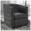 Signature Design by Ashley Casual Brentlow Swivel Accent Chair, Distressed Black - 2 of 4