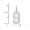 Black Bow Jewelry 14k White Gold, Jersey Collection, Small Number 9 Pendant - 4 of 4
