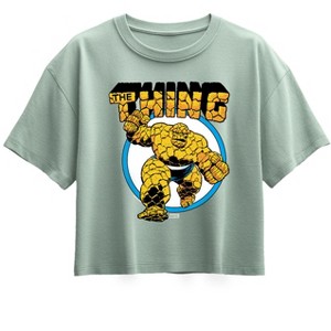 Girls' - Marvel - Fantastic Four Thing Logo Short Sleeve Boxy Graphic T-Shirt - 1 of 1