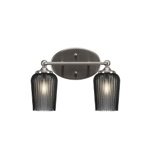 Toltec Lighting Capri 2 - Light Vanity in  Brushed Nickel with 5" Smoke Textured Shade - 1 of 1