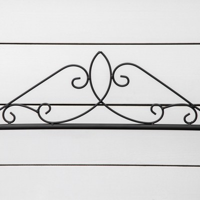 Outsunny Black 3-Tier Metal Plant Stand with Scrollwork