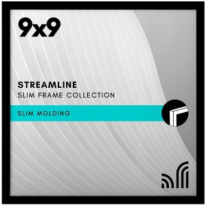 Americanflat 9x9 Picture Frame - Streamline Collection - Thin Border Square Frame for Tabletop and Wall Display - Black - 1 of 4